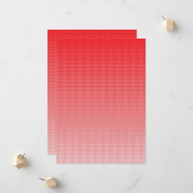 Faire-part un arrière - plan rouge et blanc avec de petits ca (Devant/Arrière en situation)