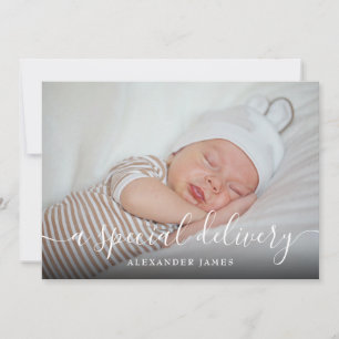 Faire-part Un bébé garçon avec un scénario de livraison spéci