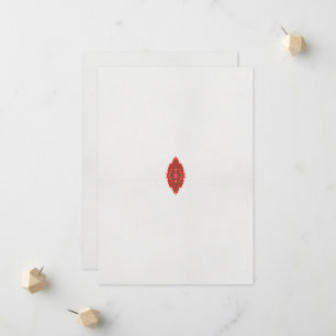 Faire-part un design rouge et marron sur un arrière - plan bl