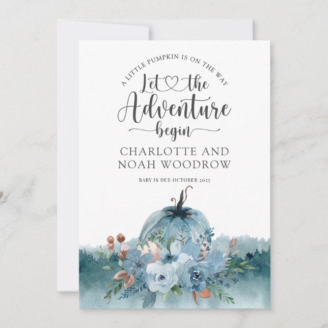 Faire-part Un Petit Citrouille Se Trouve Sur Le Chemin De La  (Devant)