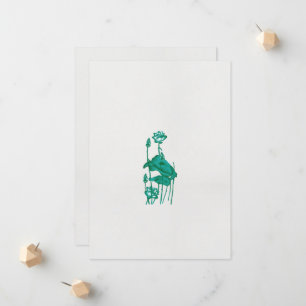 Faire-part un tableau d'une fleur et d'un poisson sur un doss