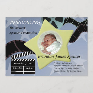 Faire-part Une étoile est née/ Bleue