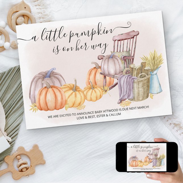 Faire-part Une Grossesse Automne Rustique Un Peu Citrouille (Créateur téléchargé)