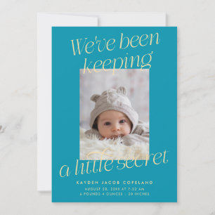 Faire-part Une petite annonce de naissance Aqua Blue Photo Mo
