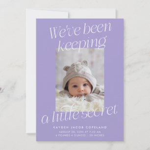 Faire-part Une petite annonce de naissance moderne photo viol