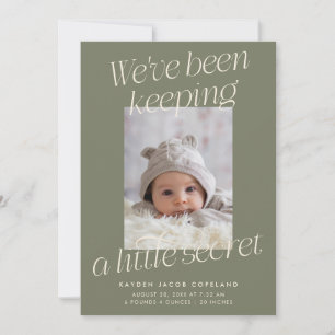 Faire-part Une petite annonce de naissance moderne vert olive