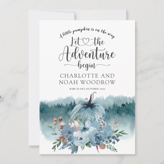 Faire-part Une Petite Aventure Citrouille Commence La Grosses (Devant)