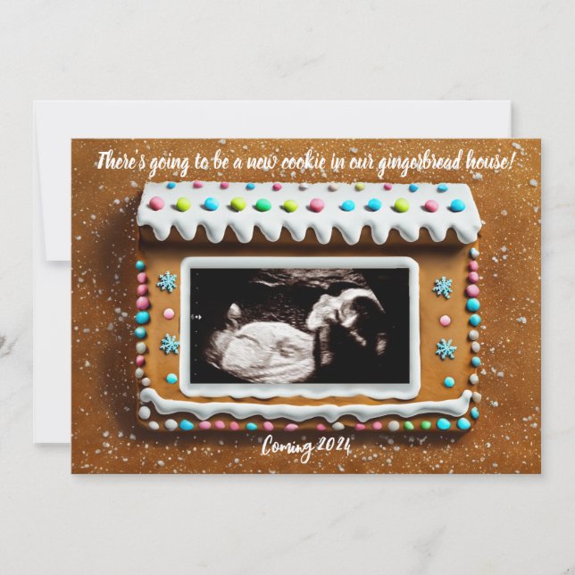 Faire-part Unique Maison en pain d'épices Baby Ultrasound Gro (Devant)