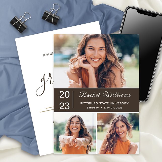 Faire-part Université 2023 Graduation Party 3 Photos (Créateur téléchargé)