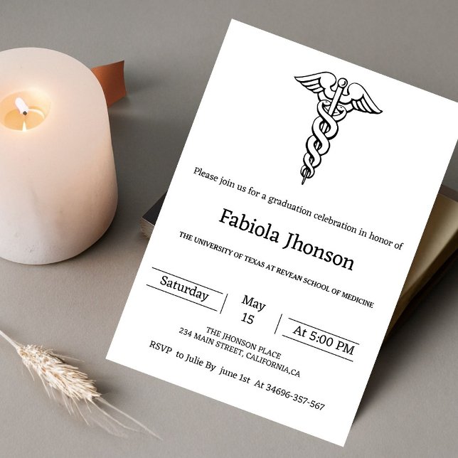 Faire-part Université de droit de l'écriture simple (Créateur téléchargé)