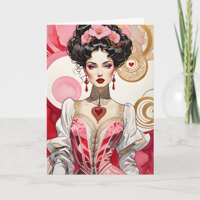 Faire-part Valentine Heart Collar Lady (Devant)