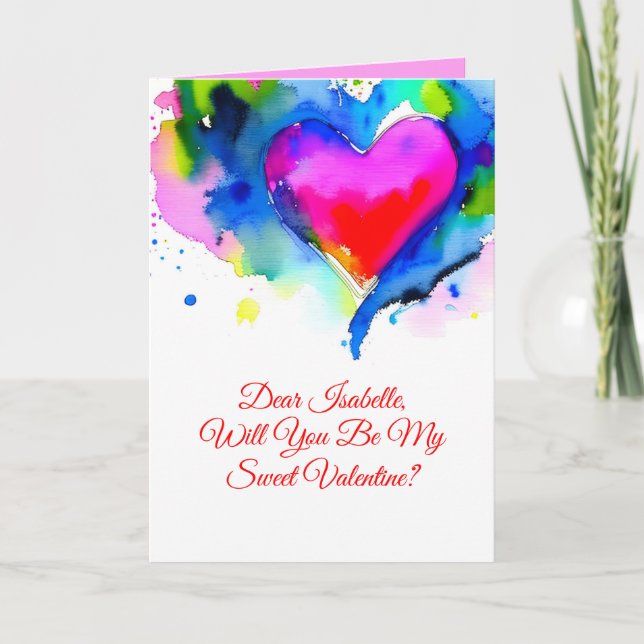 Faire-part Valentine's Day Proposal Card with Personalization (Devant)