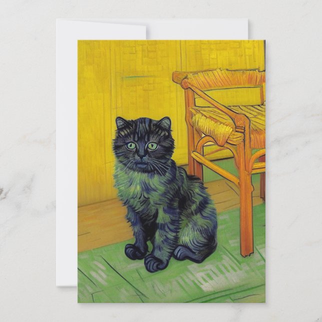 Faire-part Van Gogh Black Cat (Devant)