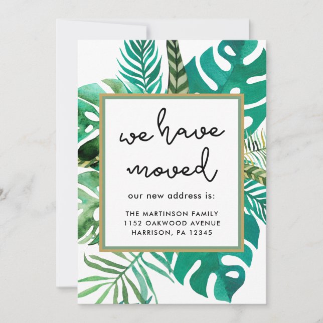 Faire-part Verdure Nous Avons Déménagé Déménagement Adresse F (Devant)
