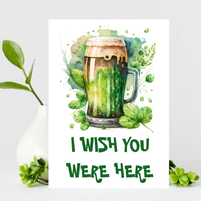 Faire-part Verre à bière verte irlandaise Saint-Patrick (Créateur téléchargé)