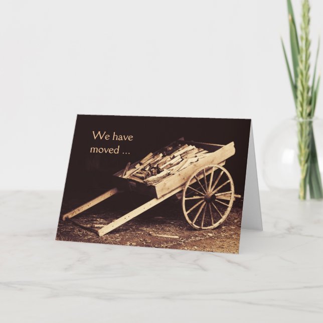 Faire-part vieux wagon rustique avec bois de chauffage (Devant)