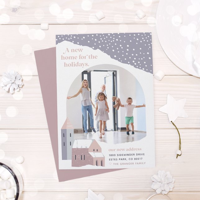 Faire-part Village de neige | Photo Holiday Moving (Créateur téléchargé)