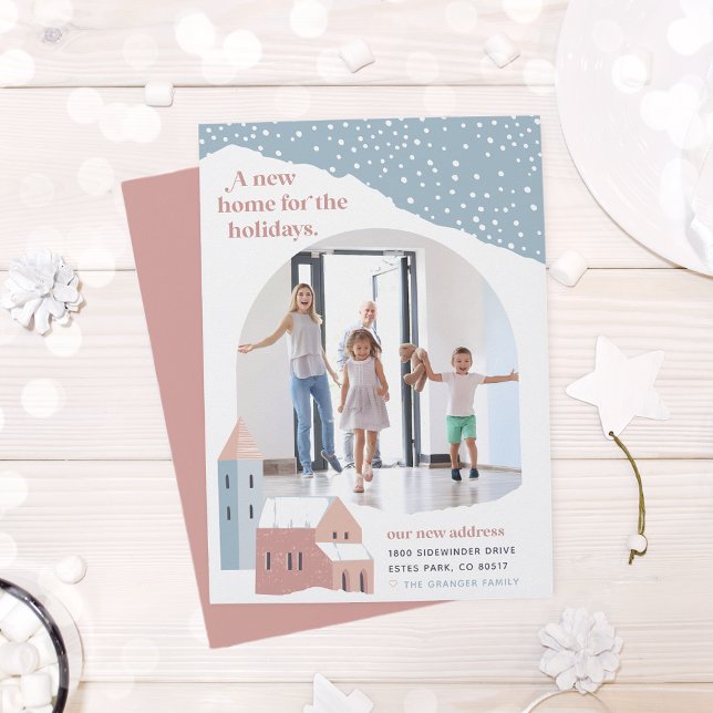 Faire-part Village de neige | Photo Holiday Moving (Créateur téléchargé)