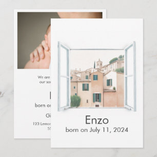 Faire-part Village italien Serene View votre photo Naissa