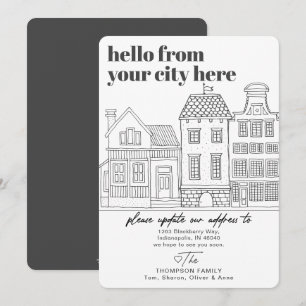 Faire-part Ville de destination moderne Moving