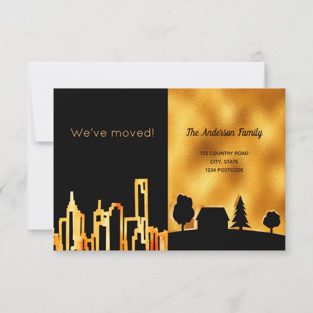 Faire-part Ville d'or noir (Devant)