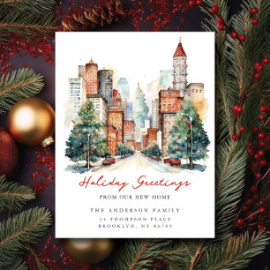 Faire-part Ville Ville Ville Ville Noël Nouvelle adresse