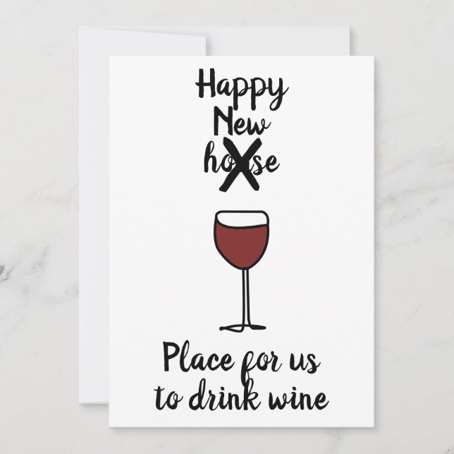 Faire-part Vin drôle pour nouvelle maison  (Devant)