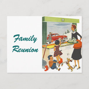 Faire-part vintage de Renuion de famille de carte