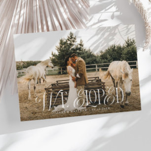 Faire-part Vintage Élégant Nous avons Elopé Mariage Photo