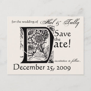 Faire-part Vintage Enregistrer la carte postale Date
