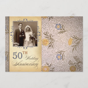 Faire-part vintage pour 50 ans de mariage