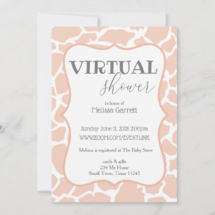 Faire-part virtuel de girafe fille bébé rose