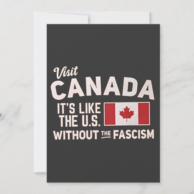 Faire-part Visiter le Canada C’est comme les États-Unis, mais (Devant)