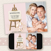 Voici Easel & Bunny Photo Baby Girl Birth
