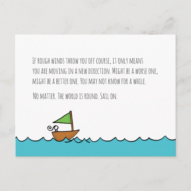 Faire-part Voile sur la carte postale (Devant)