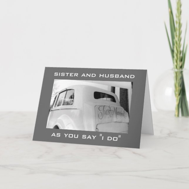 FAIRE-PART VOITURE JUST MARRIED POUR MA SŒUR ET SON MARI (Devant)
