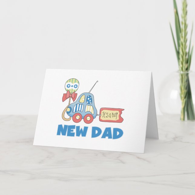 Faire-part Voiture Nouveau papa C'est un garçon (Devant)