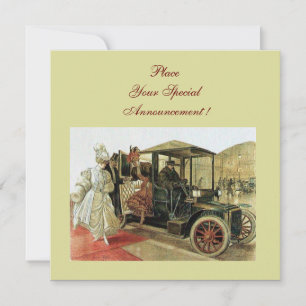 Faire-part VOITURE RETRO, AUTO RESTAURATION 2, jaune rouge