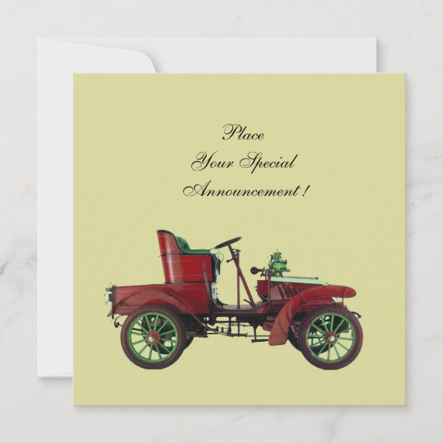 FAIRE-PART VOITURE RETRO, RESTAURATION AUTO (Devant)