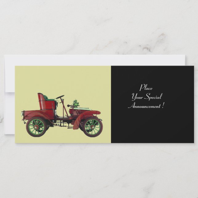 Faire-part VOITURE RETRO, RESTAURATION AUTOMATIQUE, noir (Devant)