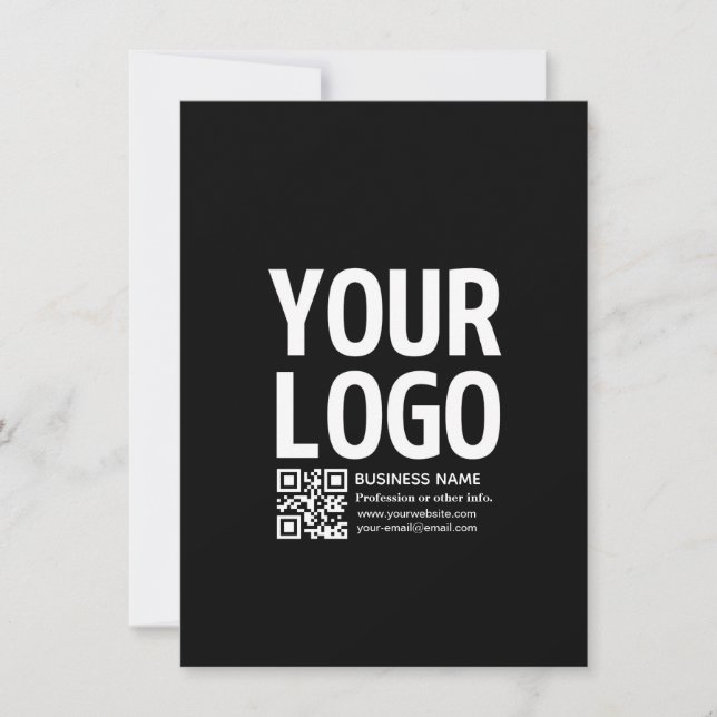 Faire-part Votre logo avec code QR et texte modifiables  (Devant)