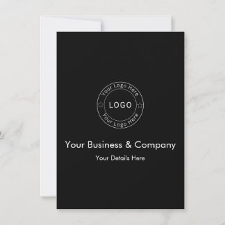 Faire-part Votre logo d'entreprise sur noir personnalisé