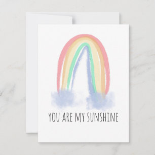 Faire-part Vous êtes mon eau de soleil aquarelle arc-en-ciel