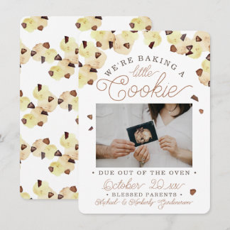 Faire-part Watercolor Cookie Pregnancy Photo Announcement