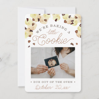 Faire-part Watercolor Cookie Pregnancy Photo Announcement