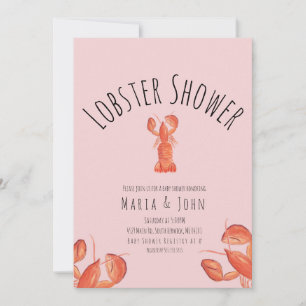 Faire-part Watercolor Homard Fille Baby shower Crabe