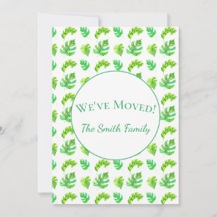 Faire-part Watercolor Tropical Monstera Feuilles Nouvelle adr