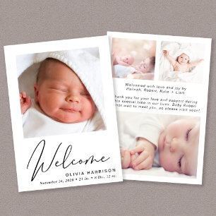 Faire-part Welcome Photo Collage Bébé Naissance