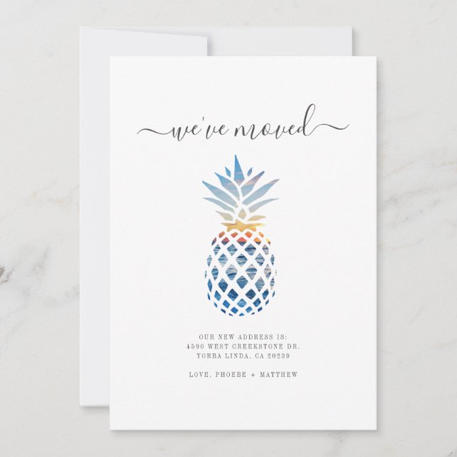 Faire-part Weve Moved Pineapple Changement d'adresse Déplacem (Devant)