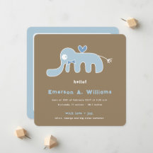Whimsical Blue Elephant Love Baby Boy Photo Naissa